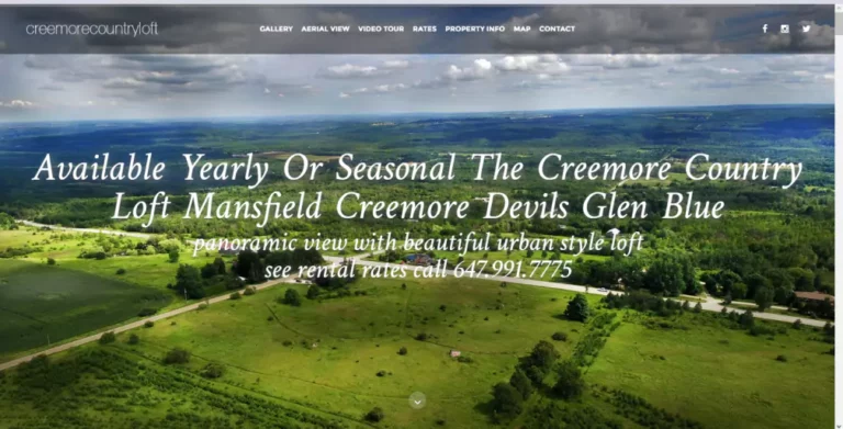 creemore country loft screenshot for CCT website designs